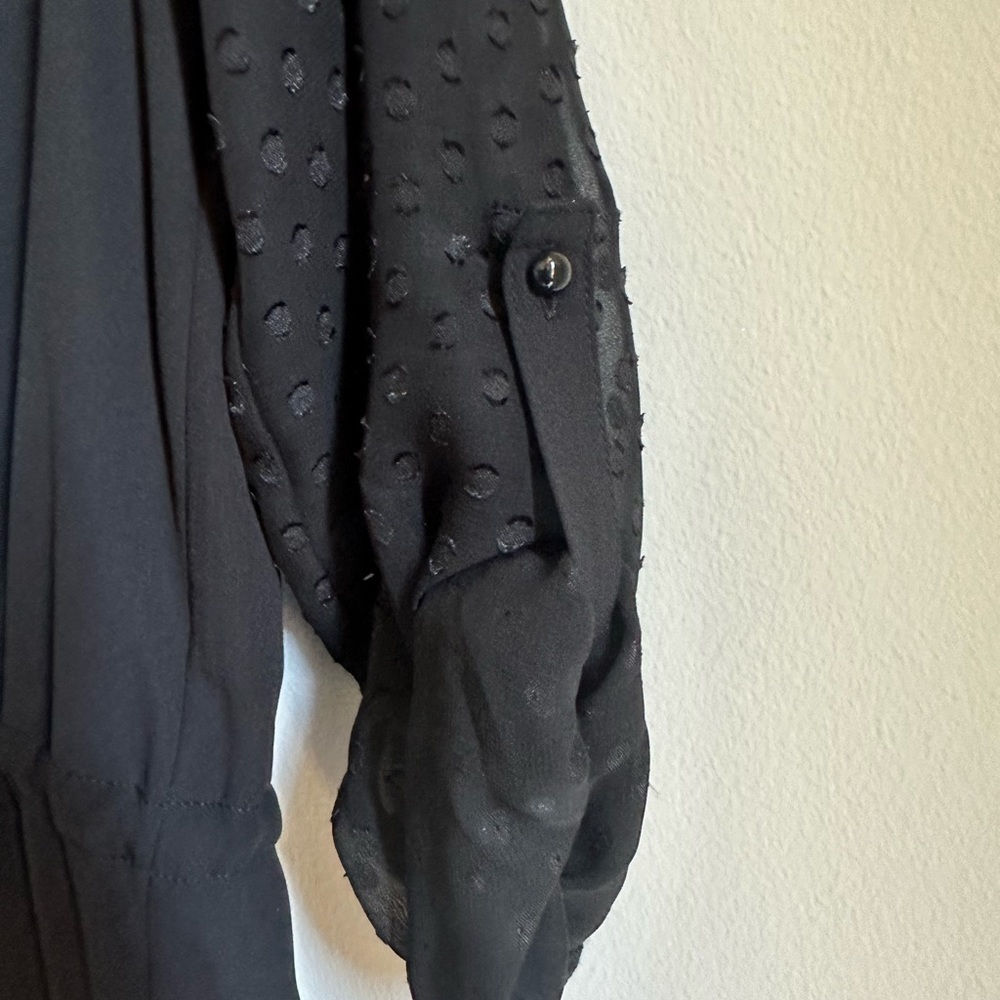 Roxberi Tie Waist Black Dress Size S - Picture 3 of 7